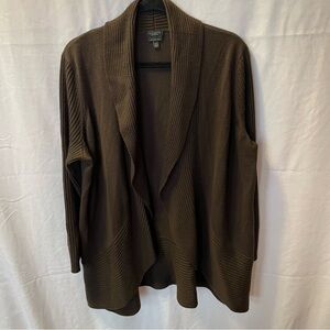 Talbots 100% Merino Wool Open Front Long Sleeve Cardigan Women’s Size 2XP